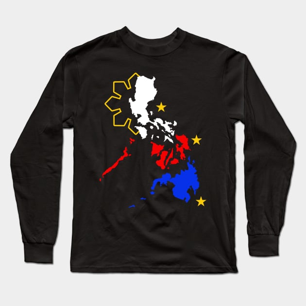 Philippine Map Long Sleeve T-Shirt by Filipino